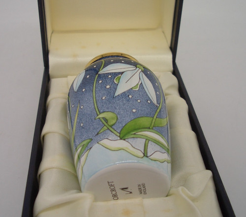 Moorcroft enamel snow drop - snow, by