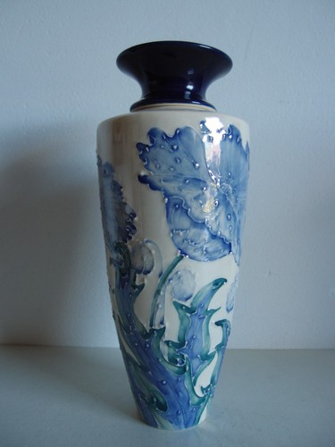 Decorative pottery vase signed - pottery,
